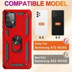 Wholesale Tech Armor Ring Stand Grip Case with Metal Plate for Samsung Galaxy A72 5G (Red)